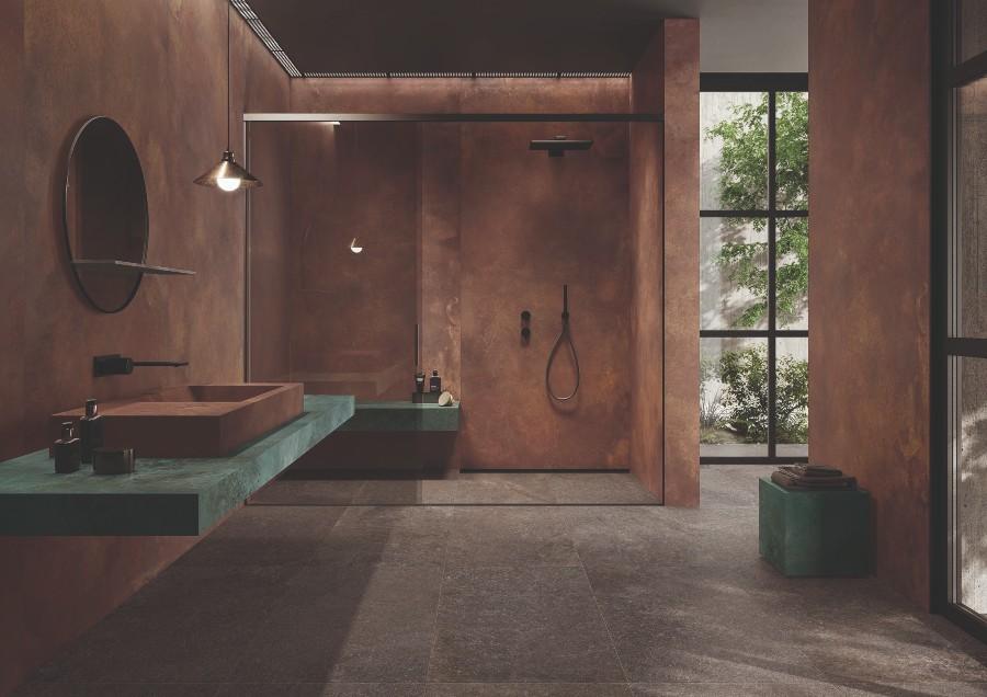 Caesar Alchemy Bodenfliese Metalloptik Rost Matt 80x80 cm rektifiziert R9A - Inspiration für Badezimmer-Fliesen