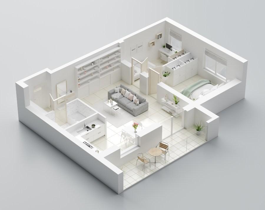 3D Modell eines Apartments