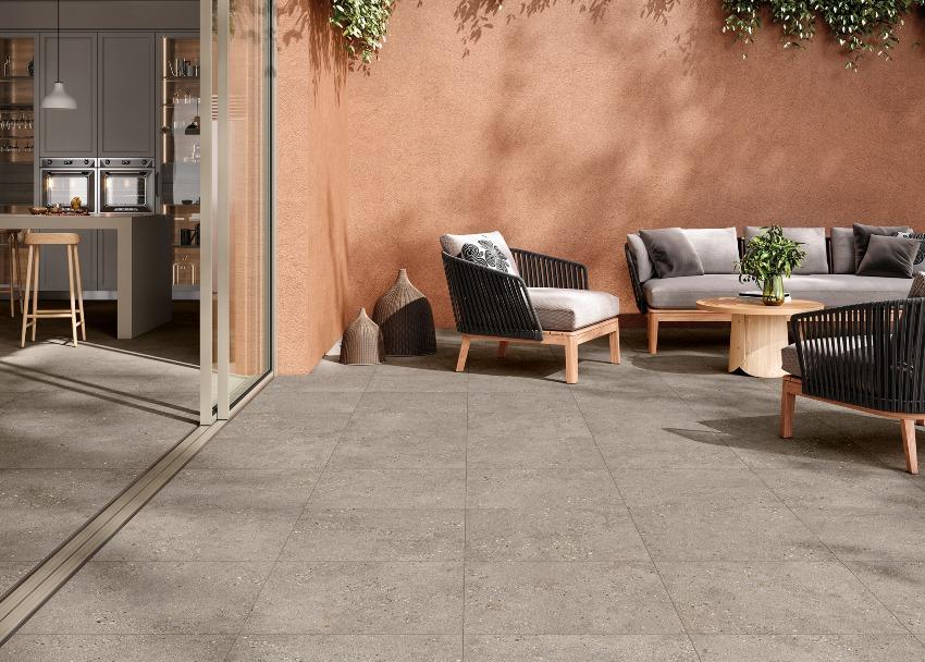 Urbanixx Gres Florenz Bodenfliese Natursteinoptik Greige matt 60x60 cm rekt.