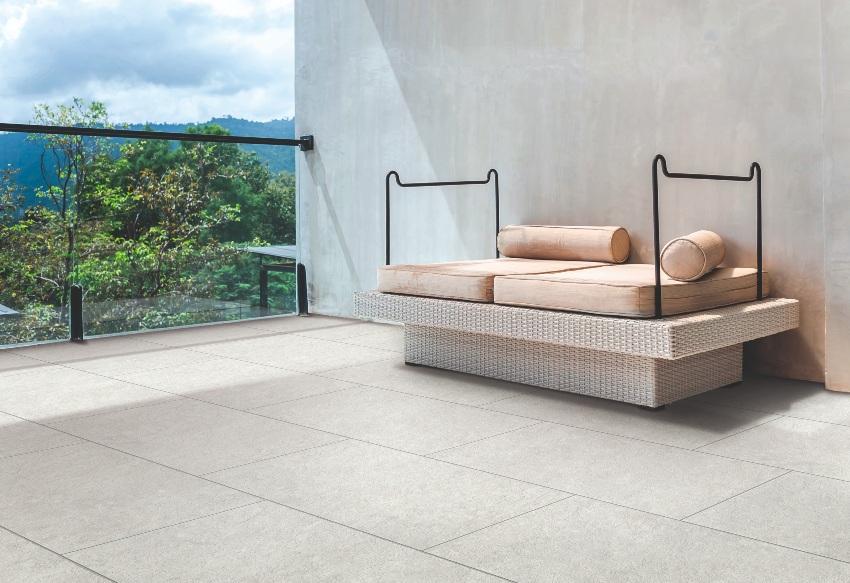 Urbanixx Gres Kyoto Outdoor Terrazzooptik Weiß matt 60x120 cm rekt. R11