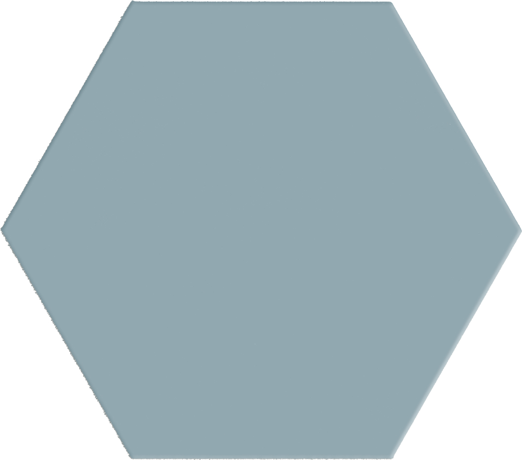 Catalea Gres Akita Bodenfliese Hexagon Hellblau Matt 14x16 cm rektifiziert R10