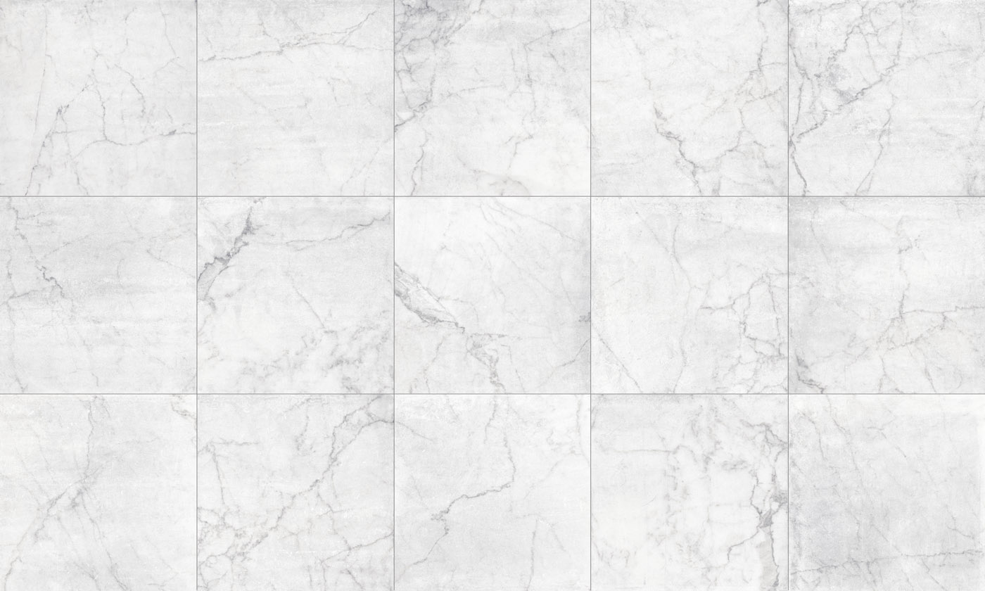 Vanezia Gres Shima Bodenfliese Marmoroptik Weiß Matt 80x80 cm rektifiziert R10