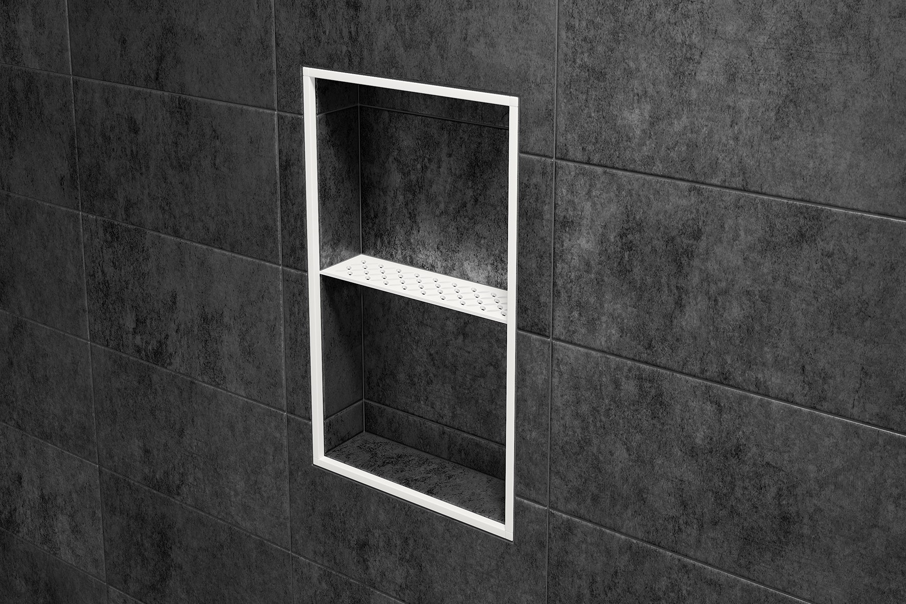 Schlüter SHELF N S1 300x87 mm Floral MBW Brillantweiß Matt Duschablage