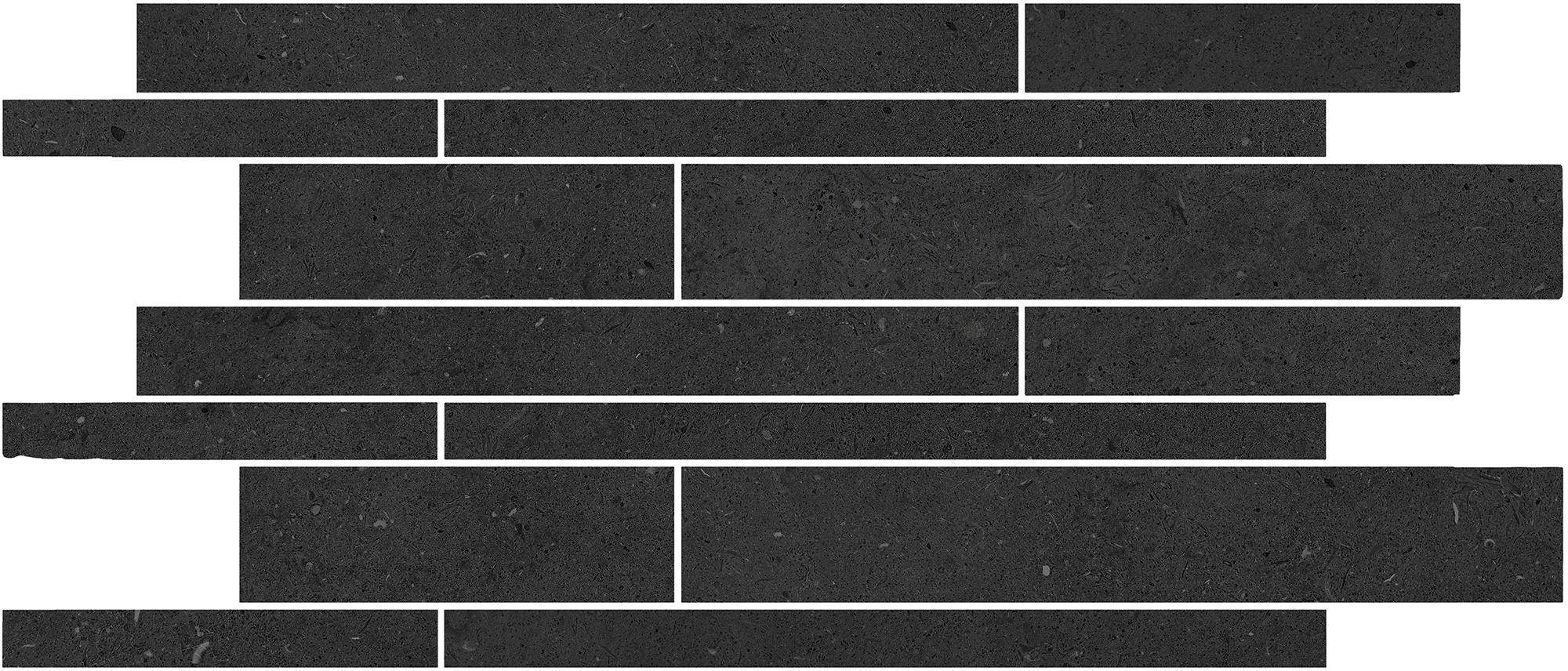 Urbanixx Gres Osaki Stäbchenmosaik Natursteinoptik Schwarz Matt 30x60 cm R10