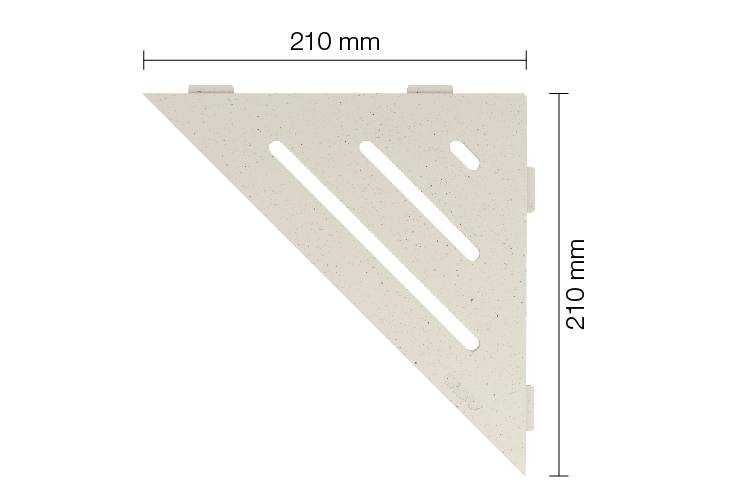 Schlüter SHELF E S1 210x210 mm Wave TSI strukturbeschichtet Elfenbein Duschablage