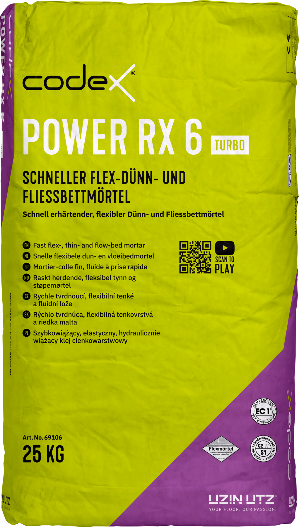 Codex Power RX 6 Turbo 25 kg Flex Dünn und Fließbettmörtel schnell