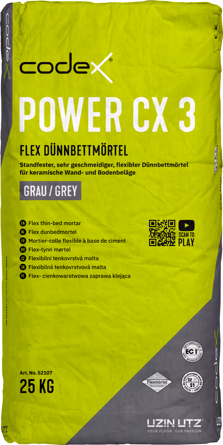 Codex Power CX 3 25 kg Flex Dünnbettmörtel Grau
