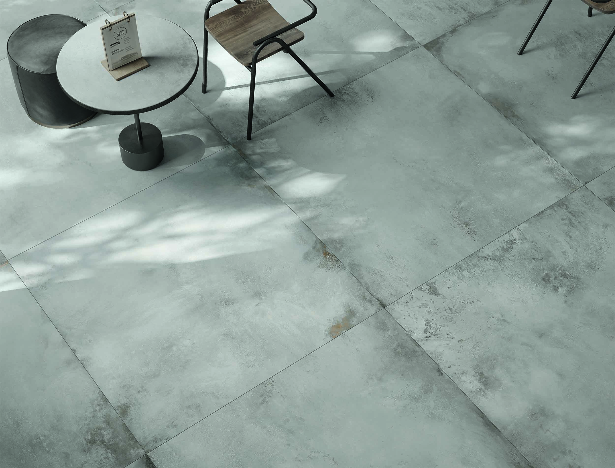 Caesar Alchemy Bodenfliese Metalloptik Grau Matt 40x80 cm rektifiziert R9A