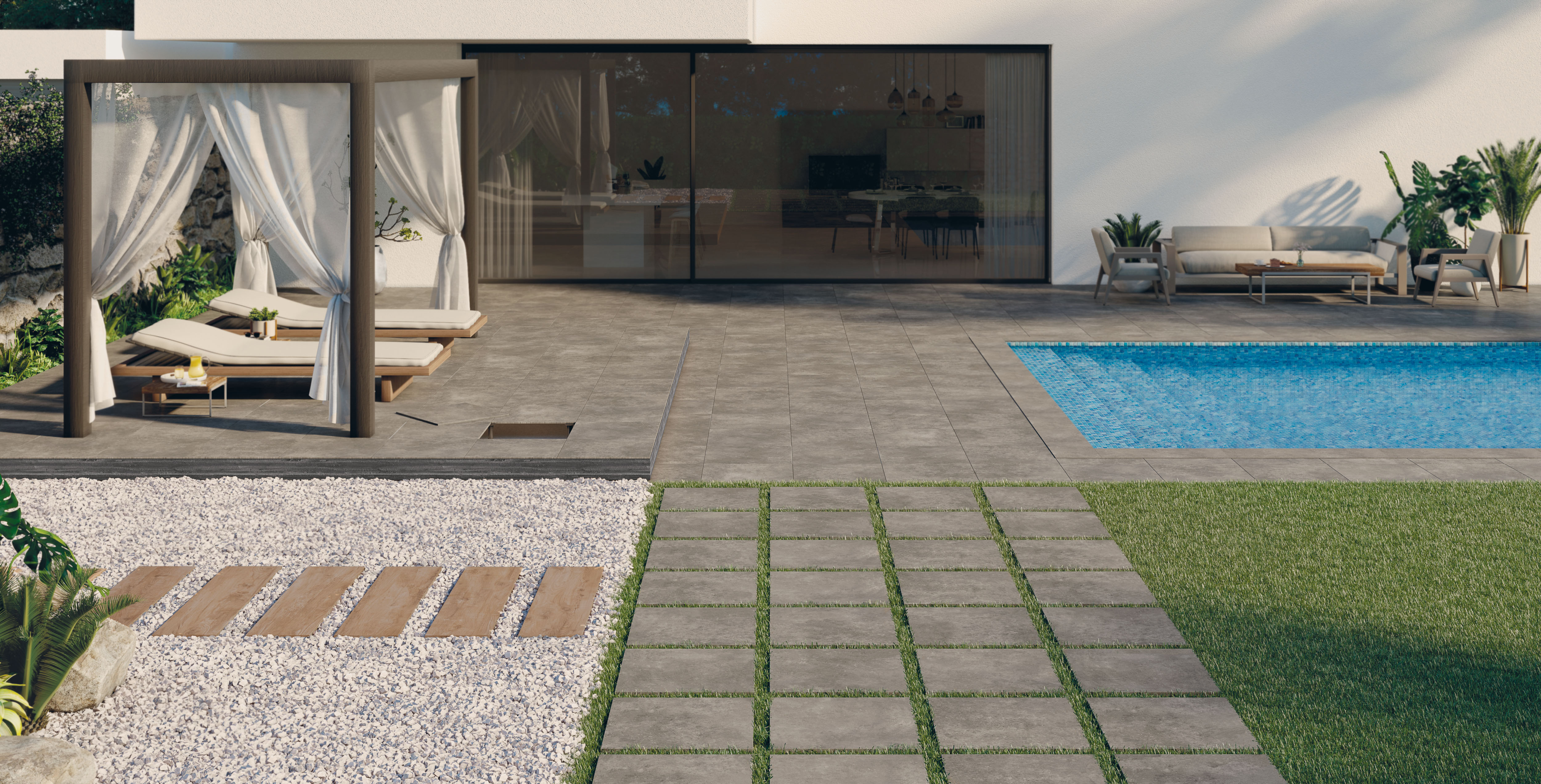 Urbanixx Gres Flata Outdoor Bodenfliesen Betonoptik Grau Matt 60x60 cm rektifiziert R11