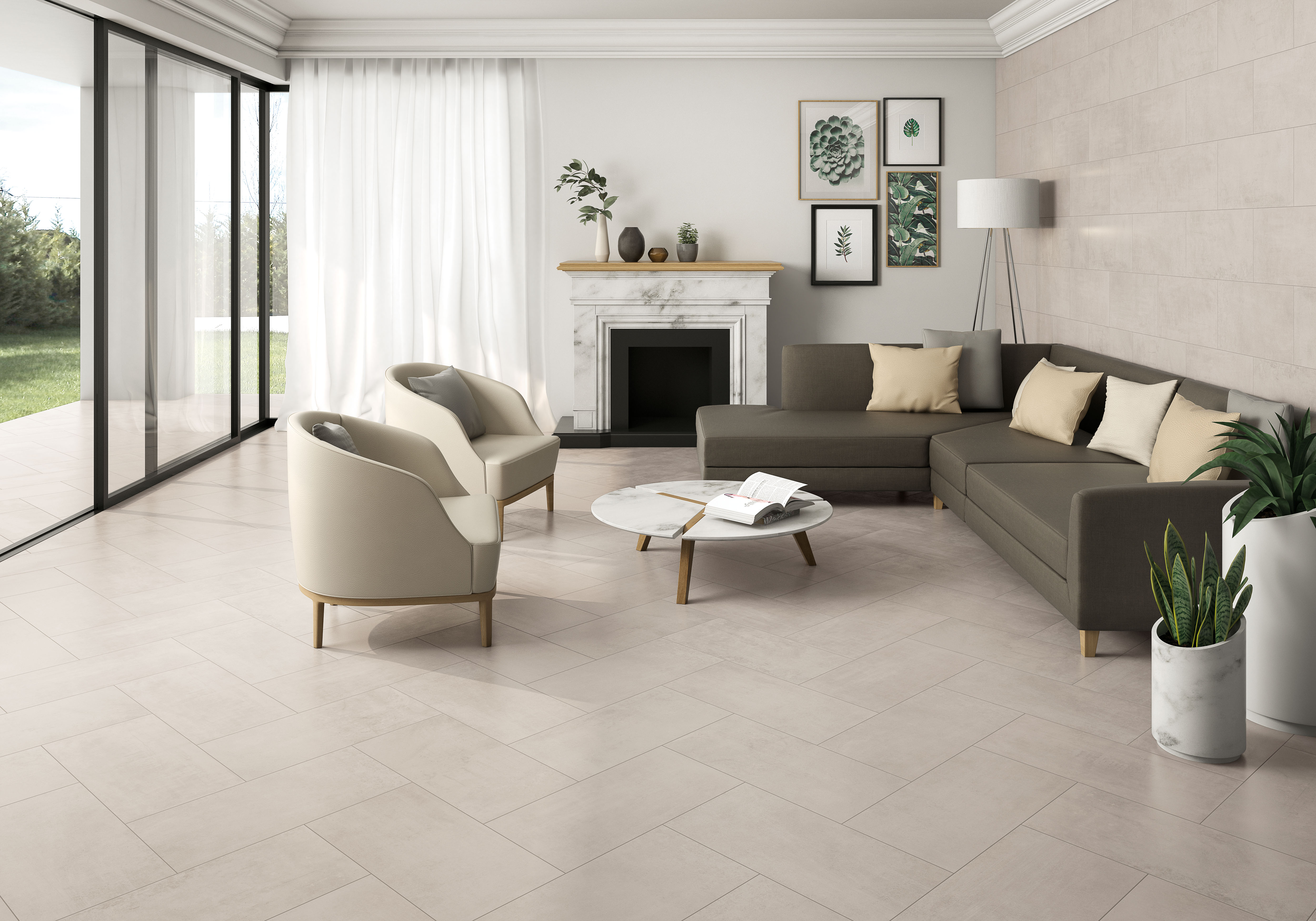 Urbanixx Gres Orebro Bodenfliesen Metalloptik Beige Matt 60x60 cm rektifiziert 