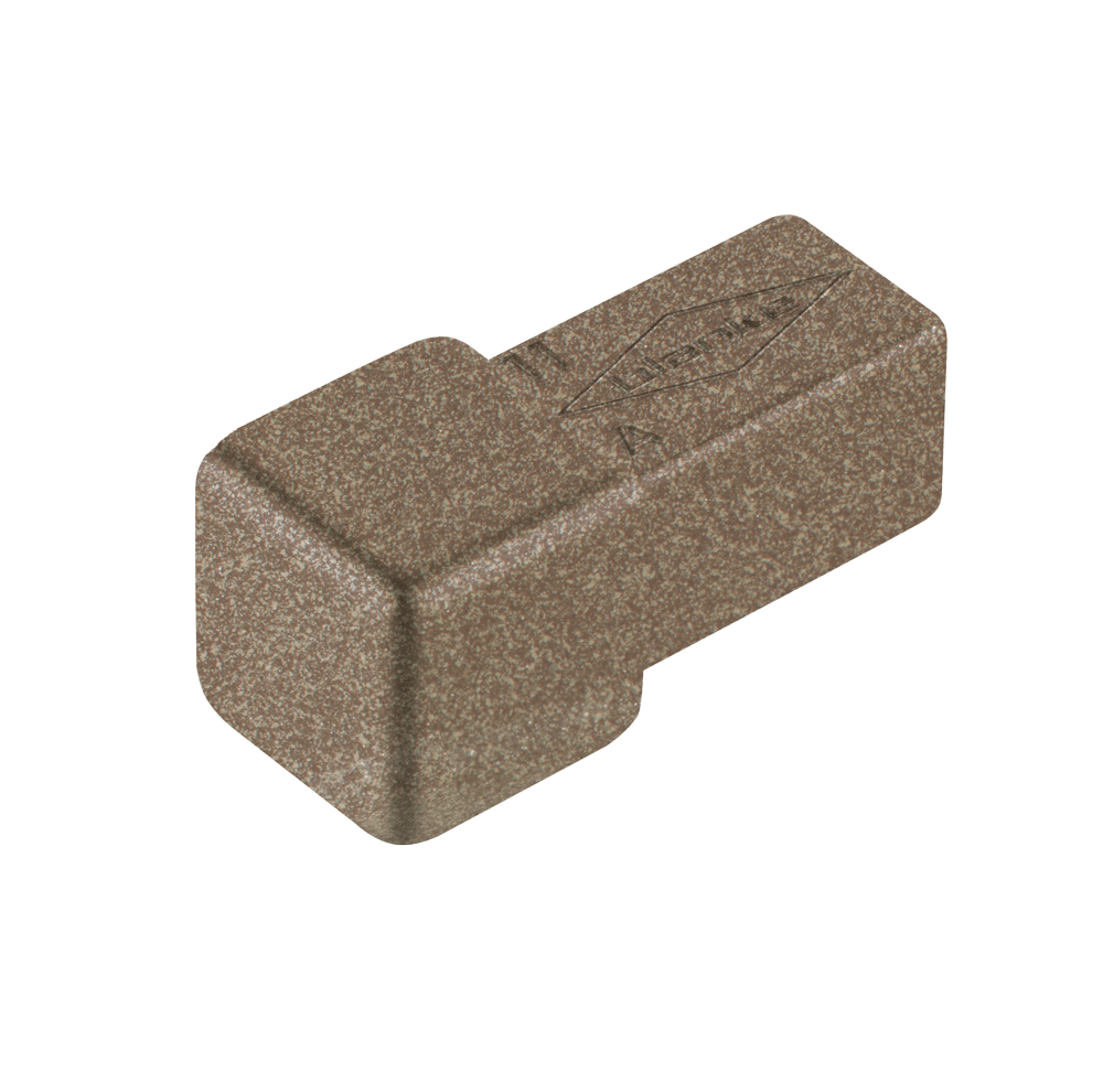 Blanke Eckstück New York Edition Cubeline quadratische Form Aluminium Optik  Stone Gray 4,5 mm hoch