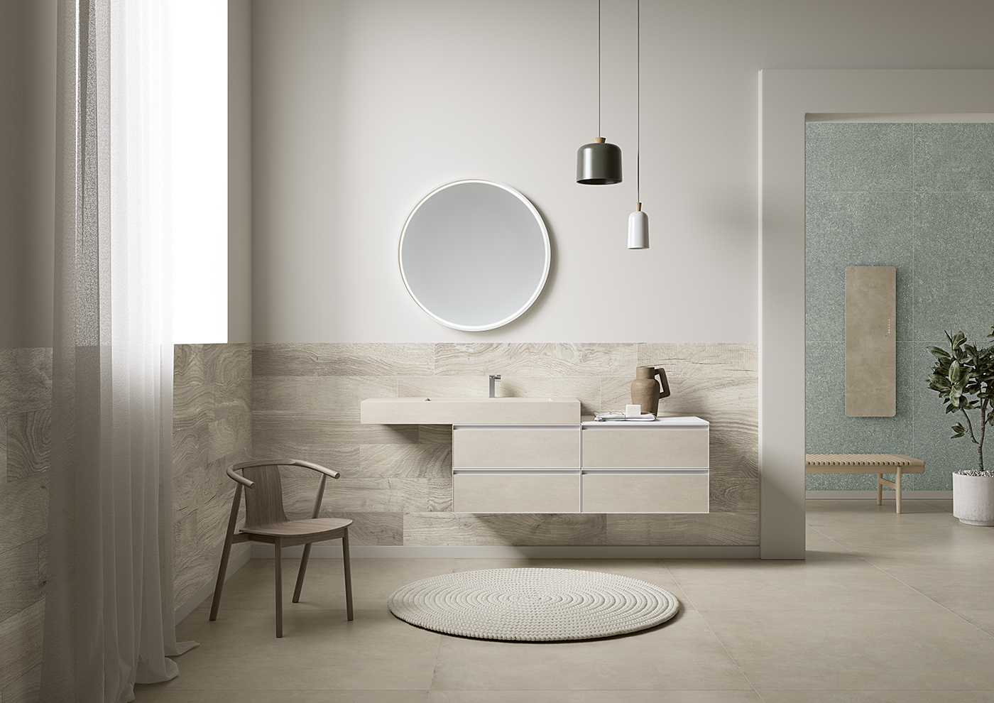 Urbanixx Gres Hirado Bodenfliese Betonoptik Sand Matt 20x60  cm rektifiziert R10