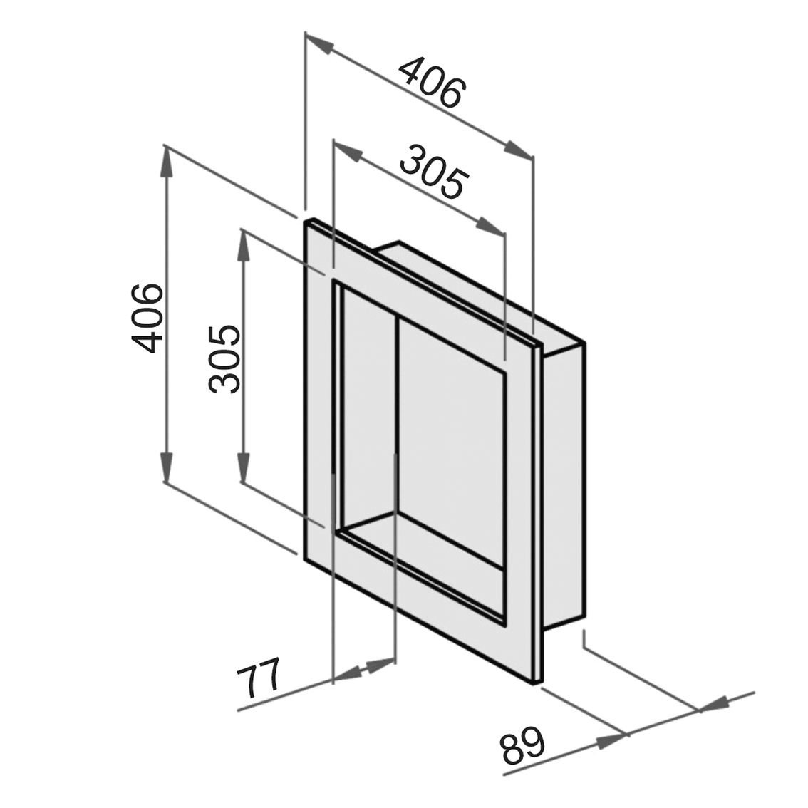 Lux Elements vorgefertigte Duschnische 40,6x40,6x8,9 cm