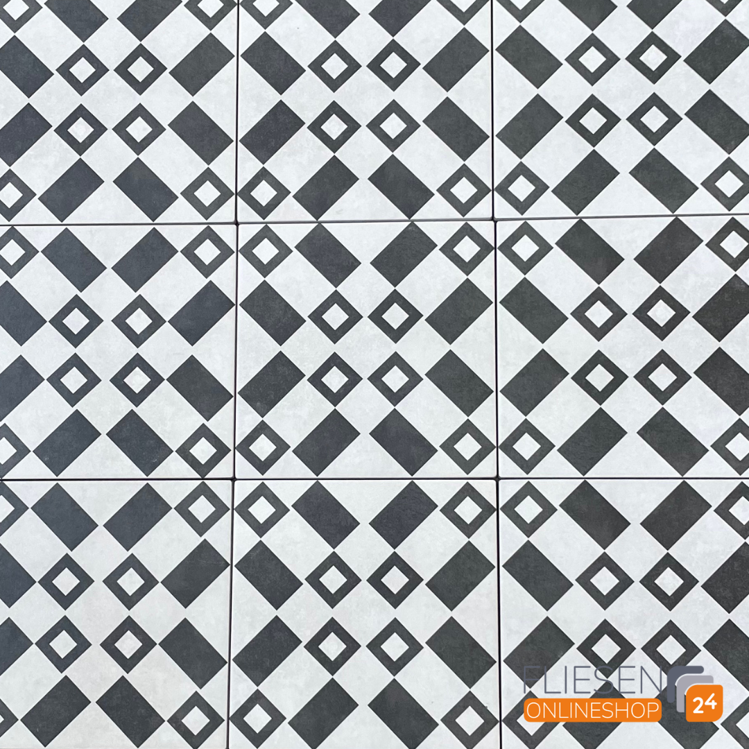Urbanixx Gres Bari Dekor Quadrat Betonoptik Schwarz/Weiß matt 20x20 cm rekt. R9 Urbanixx Gres Bari Dekor Quadrat Betonoptik Schwarz/Weiß matt 20x20 cm rekt. R9