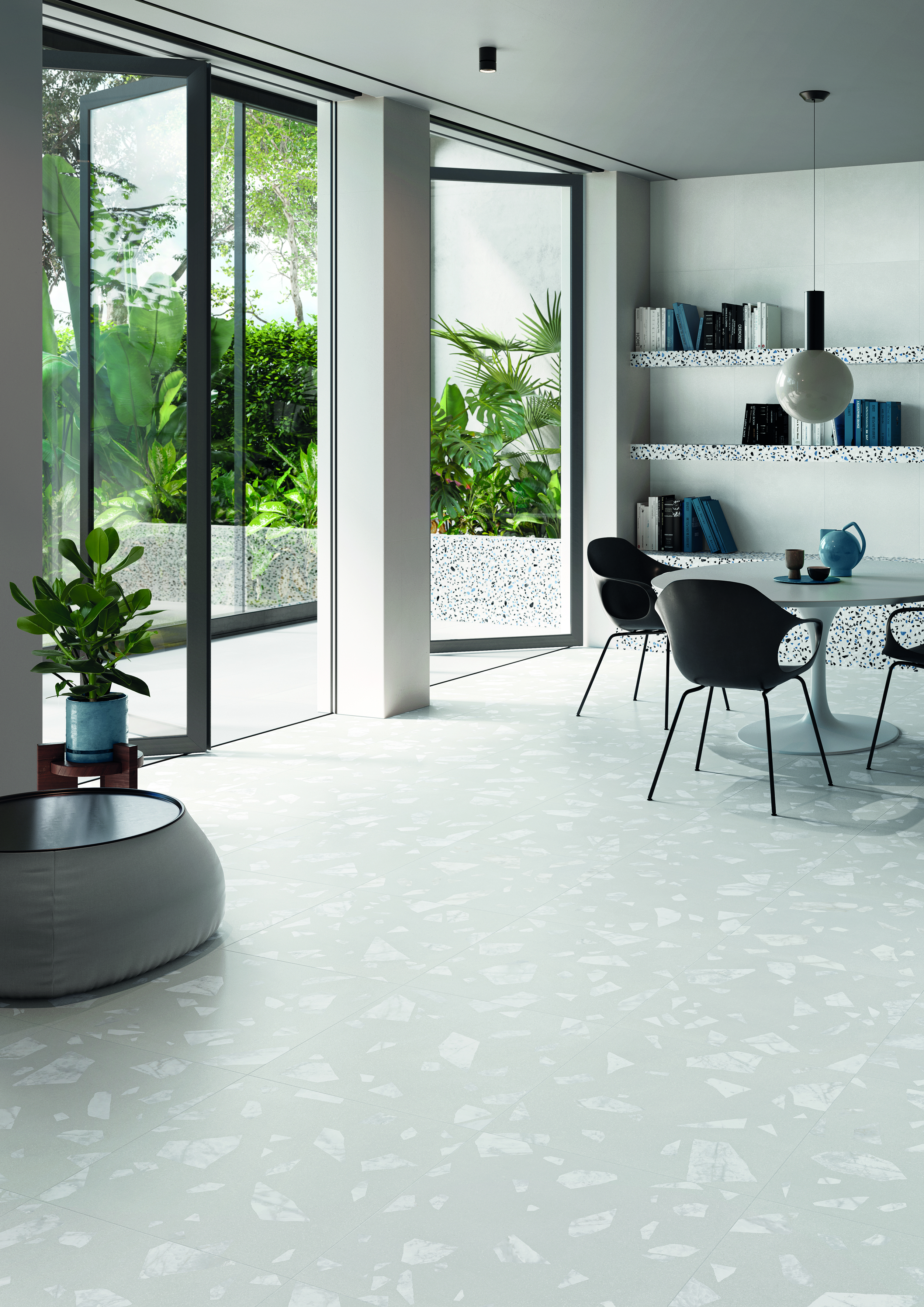 Ergon Medley Rock Bodenfliese Terrazzooptik Wweiß Matt 60x60 cm rektifiziert R10B