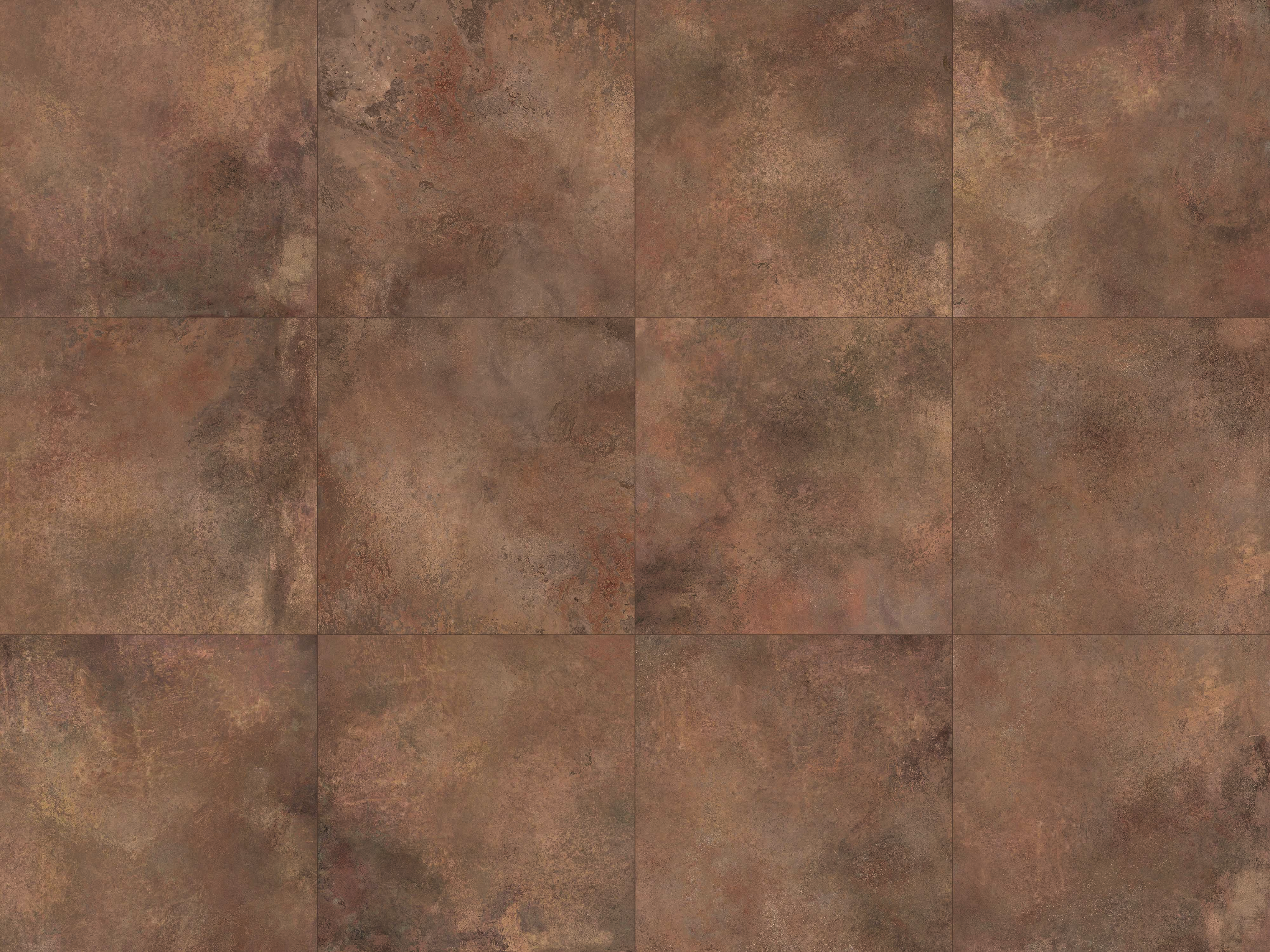 Caesar Alchemy Bodenfliese Metalloptik Rost Matt 80x80 cm rektifiziert R9A
