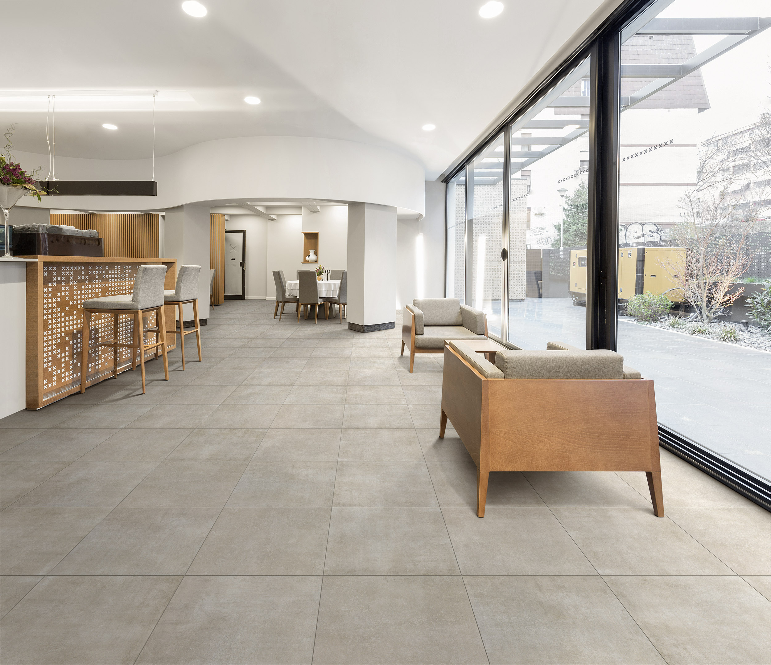 Urbanixx Gres Bari Bodenfliese Betonoptik Taupe Matt 80x80 cm rektifiziert R9