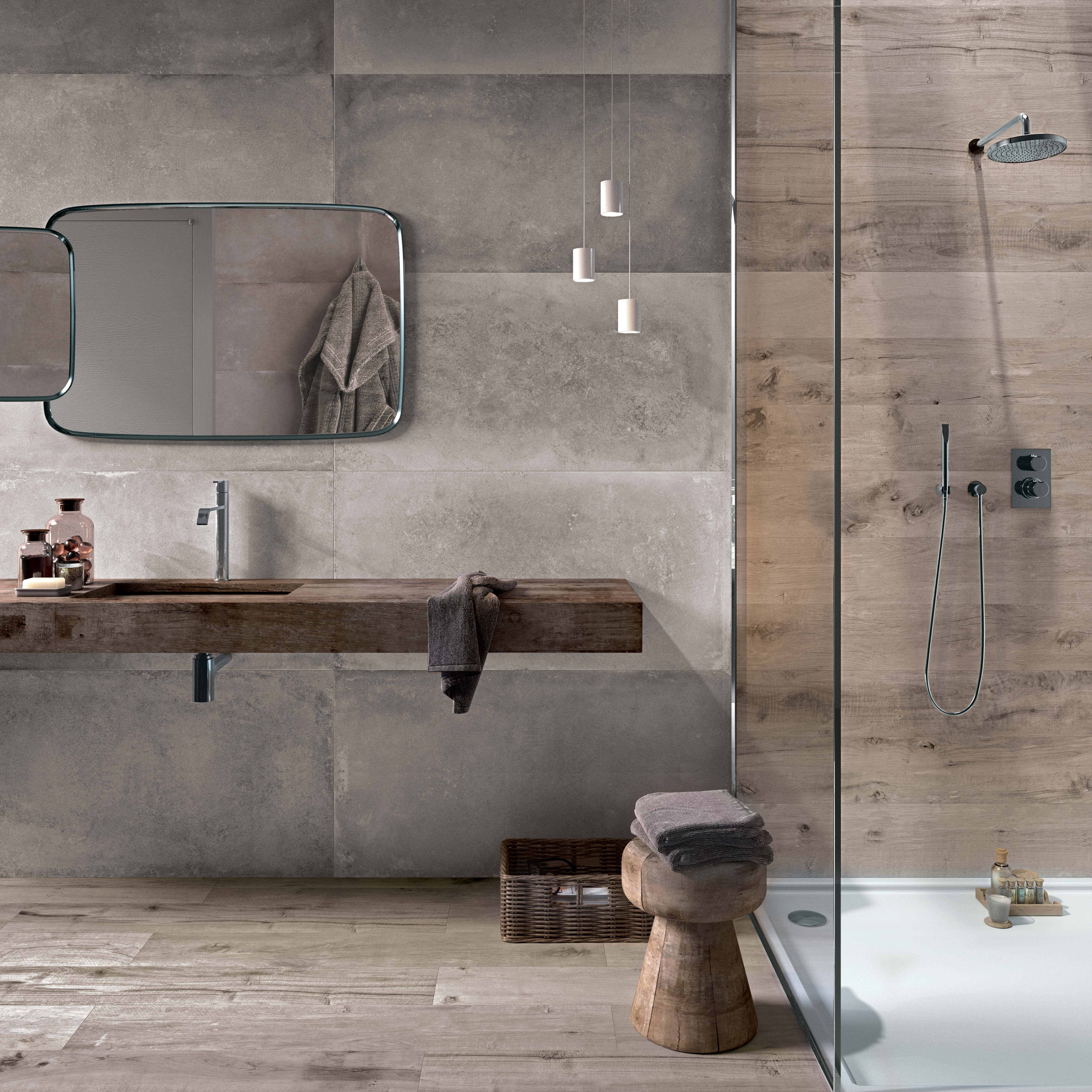 Flaviker Backstage Bodenfliese Betonoptik Indoor Grau Matt 60x120 cm rektifiziert R10B
