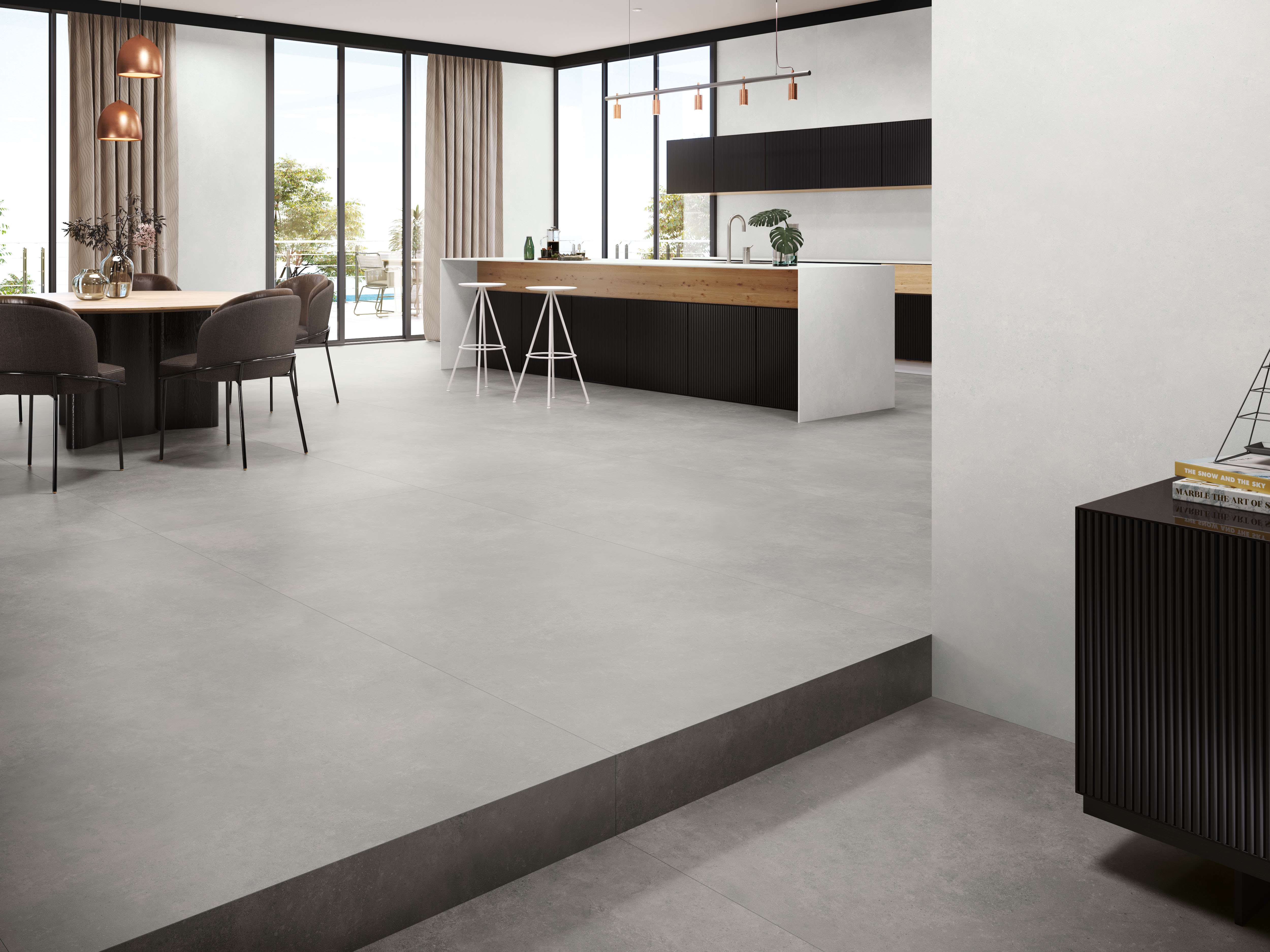 Urbanixx Gres Flata Bodenfliesen Indoor Betonoptik Weiß Matt 75x75 cm rektifiziert 