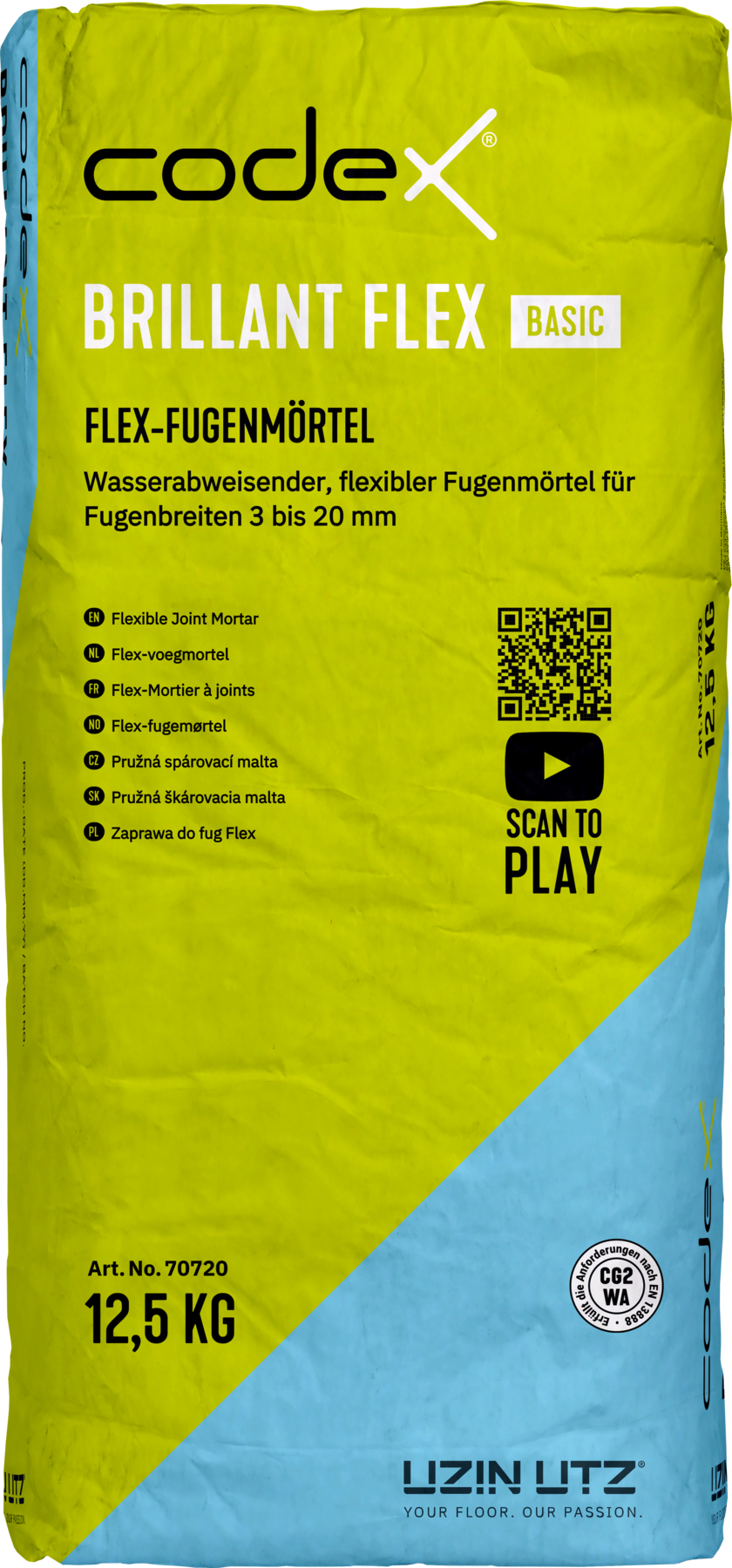 Codex Brillant Flex Basic 12,5 kg Flex-Fugenmörtel Zementgrau