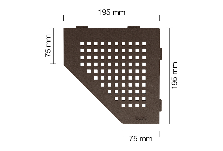 Schlüter SHELF E S2 195x195 mm Square TSOB strukturbeschichtet Bronze Duschablage