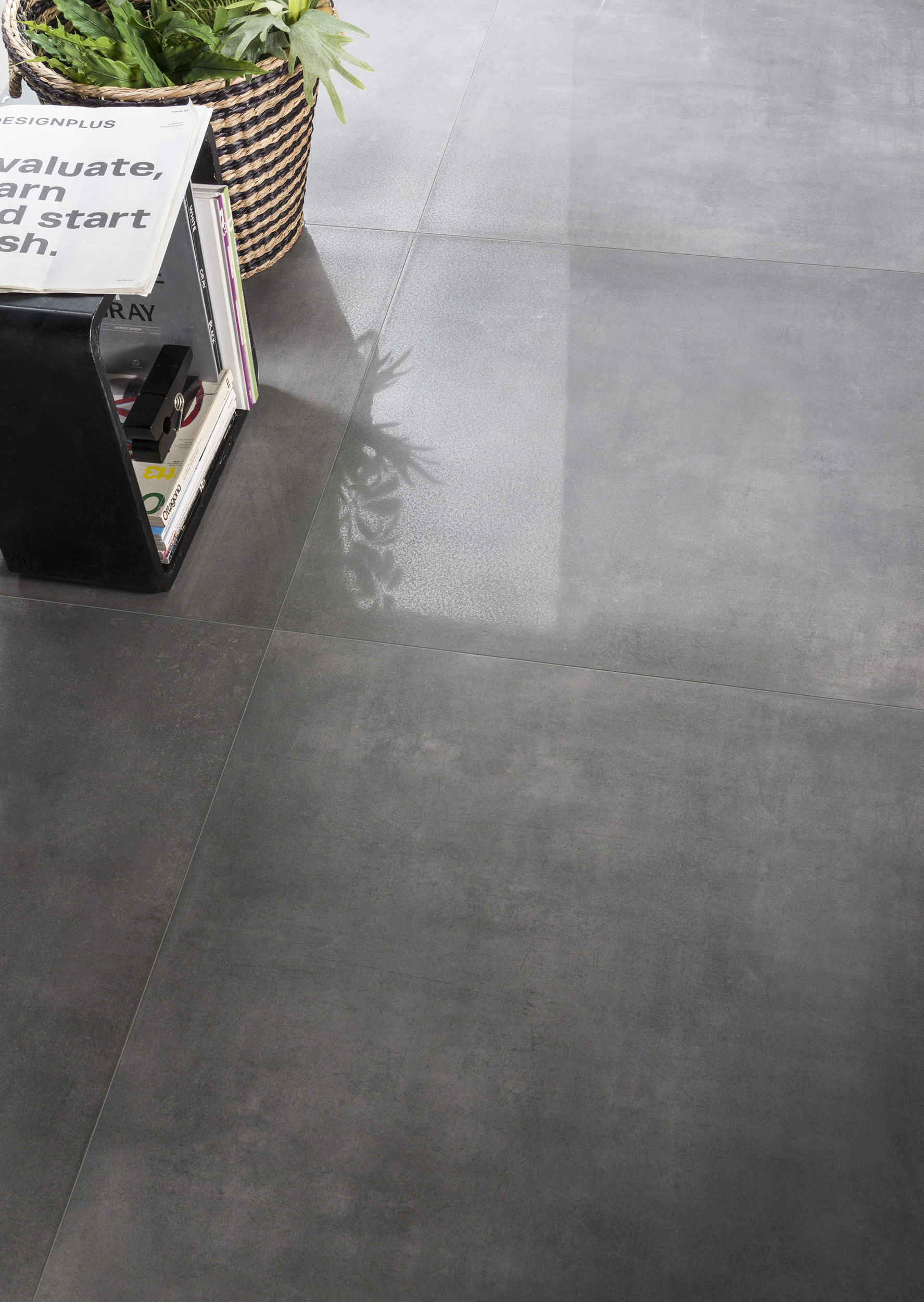 Urbanixx Gres Bari Bodenfliese Betonoptik Anthrazit anpoliert 60x60 cm rekt.
