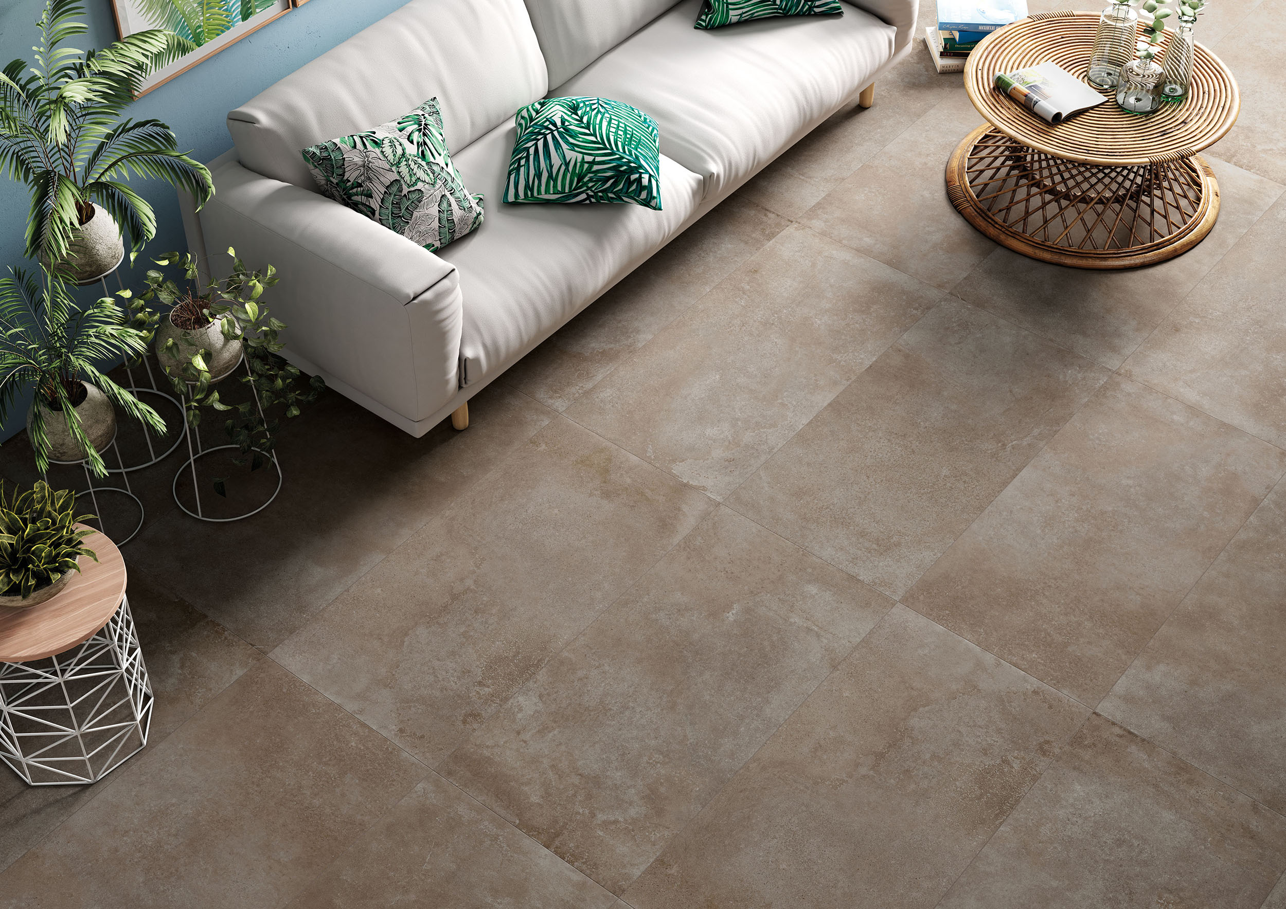 Urbanixx Gres Catania Bodenfliese Natursteinoptik Braun Matt 60x60 cm rektifiziert R10B