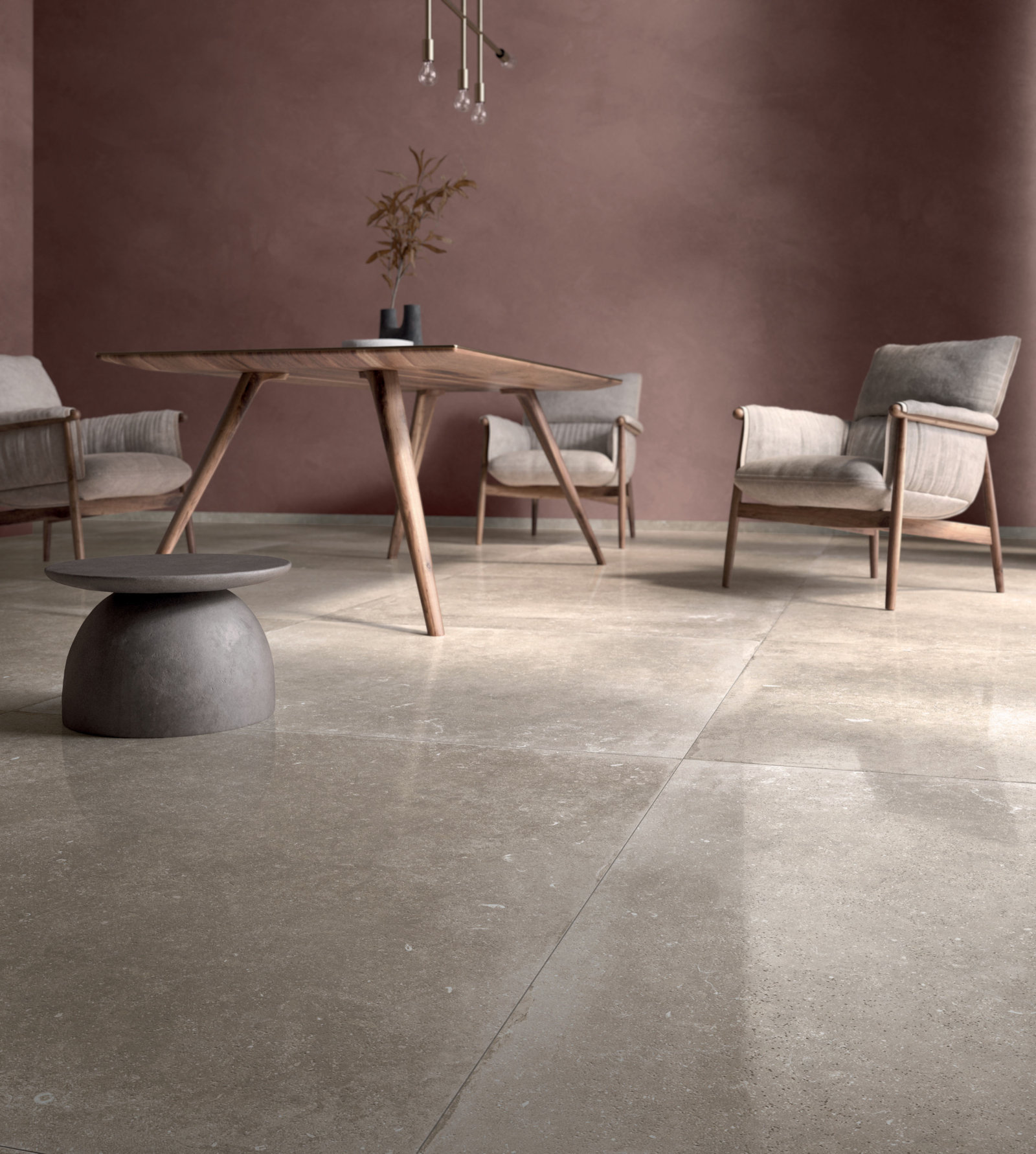 Flaviker Nordik Stone Indoor Bodenfliese Natursteinoptik Sand Anpoliert 120x120 cm rektifiziert 