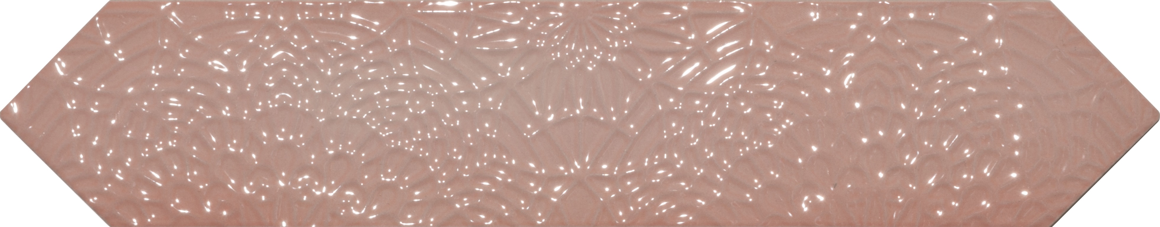 Catalea Gres Birsta Vintagefliese Fischgrätverblender Dekor Rosa Glänzend 6,5x33,2 cm