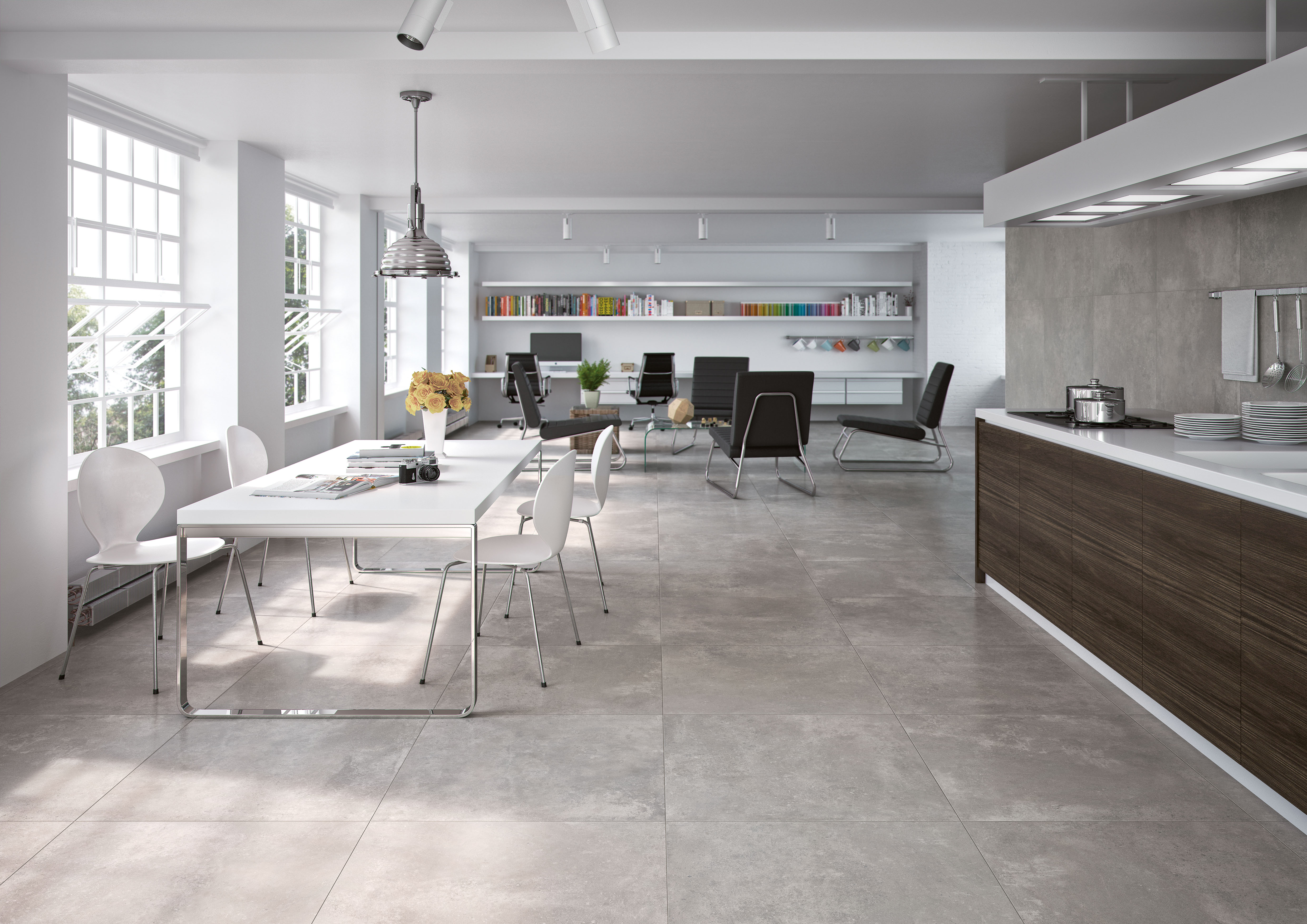 Urbanixx Gres Flata Bodenfliesen Indoor Betonoptik Grau Matt 75x75 cm rektifiziert 