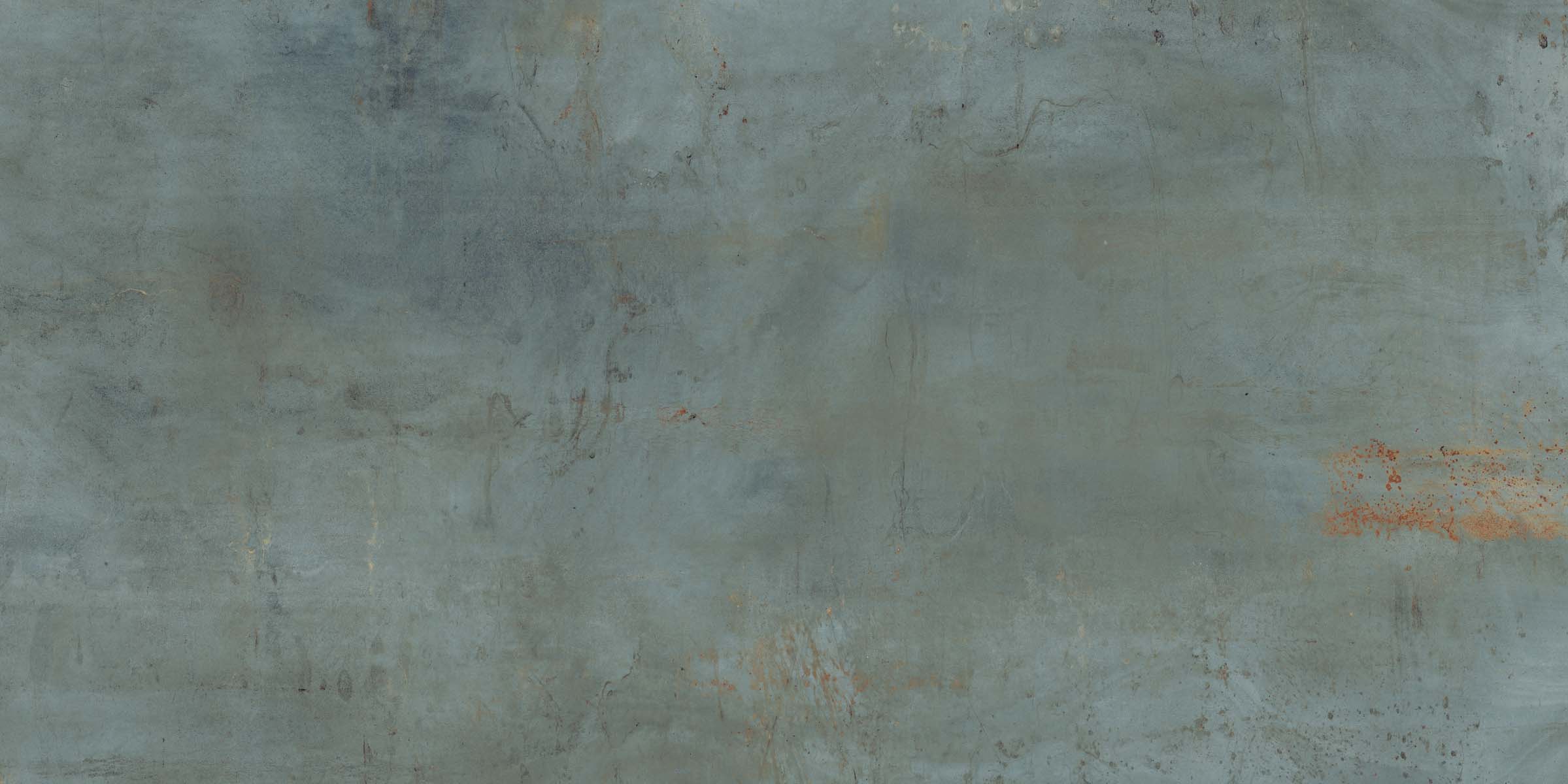 Flaviker Rebel Bodenfliese Metalloptik Türkis Matt 120x278 cm rektifiziert