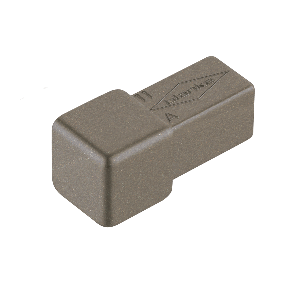 Blanke Eckstück New York Edition Cubeline quadratische Form Aluminium Optik Graphit 11 mm hoch