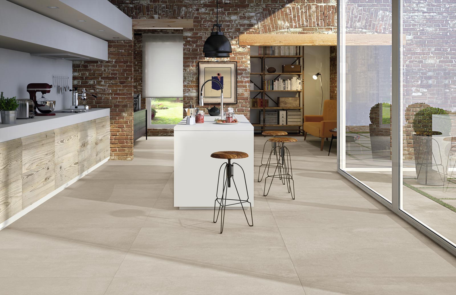 Ragno Rewind Bodenfliese Betonoptik Beige Matt 30x60 cm rektifiziert R9 