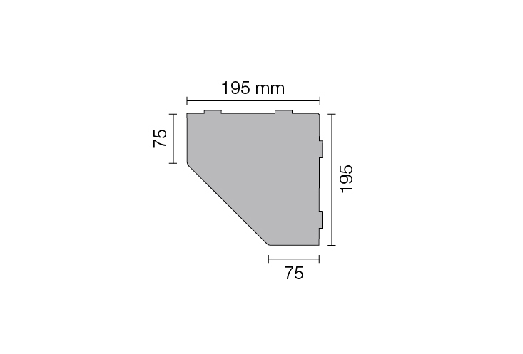 Schlüter SHELF E S2 195x195 mm Floral TSSG strukturbeschichtet Steingrau Duschablage