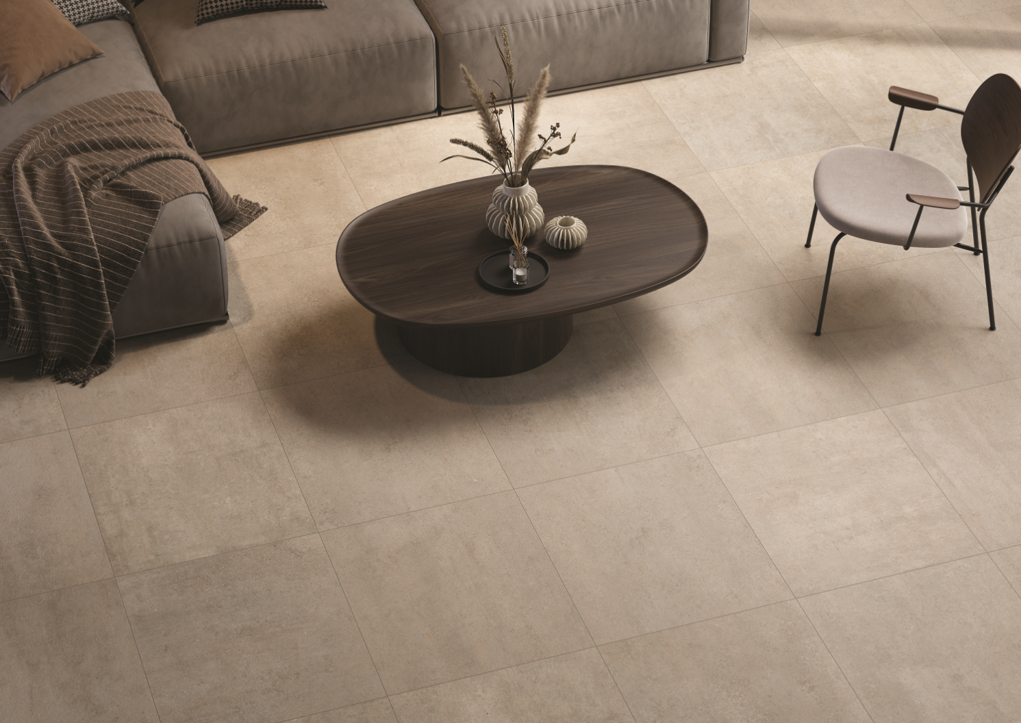 Urbanixx Gres Clay Stone Bodenfliese Betonoptik Beige Matt 80x80 rektifiziert R10B