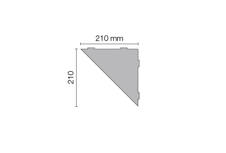 Schlüter SHELF E S1 210x210 mm Floral TSDA strukturbeschichtet Dunkelanthrazit Duschablage