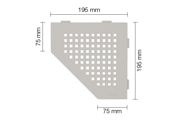 Schlüter SHELF E S2 195x195 mm Square TSBG strukturbeschichtet Beigegrau Duschablage