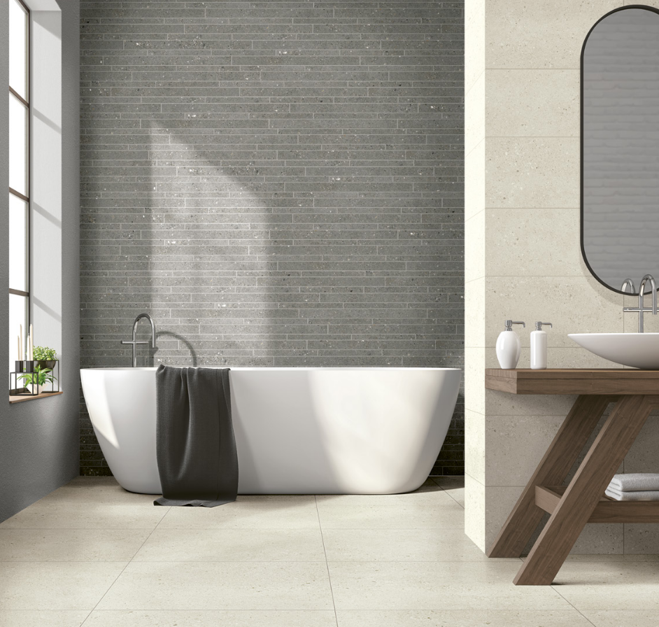 Urbanixx Gres Florenz Stäbchenmosaik Natursteinoptik Grau Matt 30x60,4 cm rektifiziert