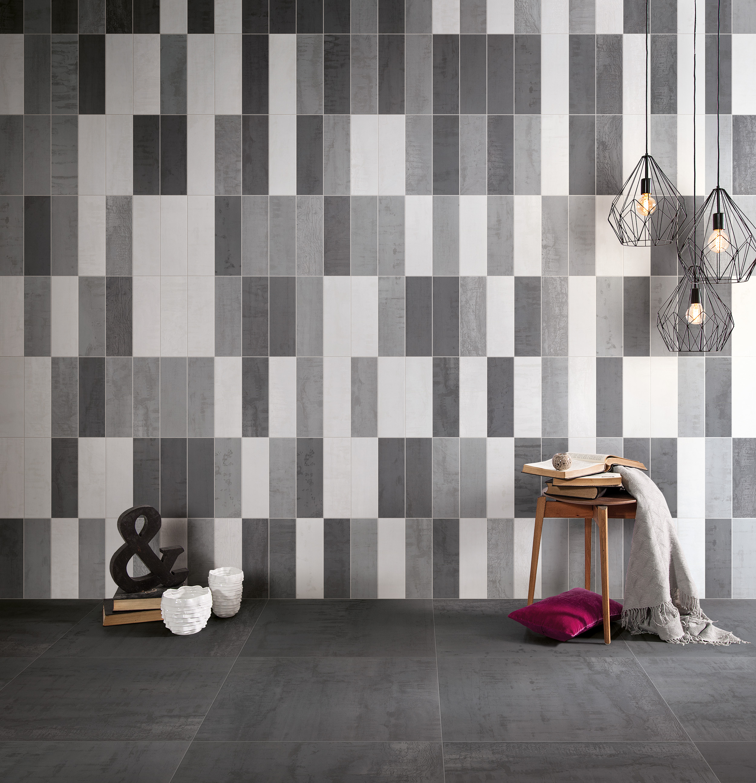 Urbanixx Gres Mailand Mosaik Metalloptik Schwarz matt 30x34 cm rekt. 