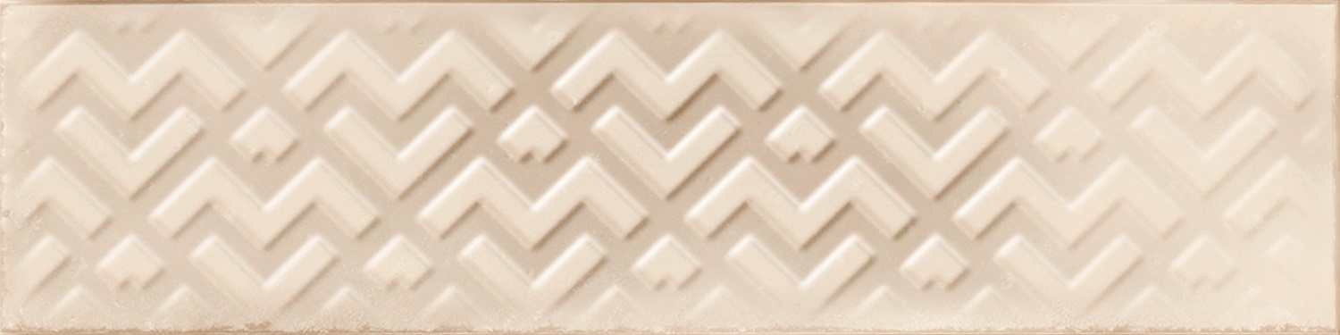 Catalea Gres Nellim Metrofliese Dekor Beige glänzend 7,5x30 cm  