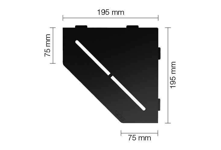 Schlüter SHELF E S2 195x195 mm Pure MGS Graphitschwarz matt Duschablage