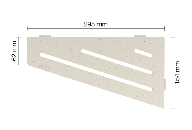 Schlüter SHELF E S3 154x295 mm Wave TSI strukturbeschichtet Elfenbein Duschablage