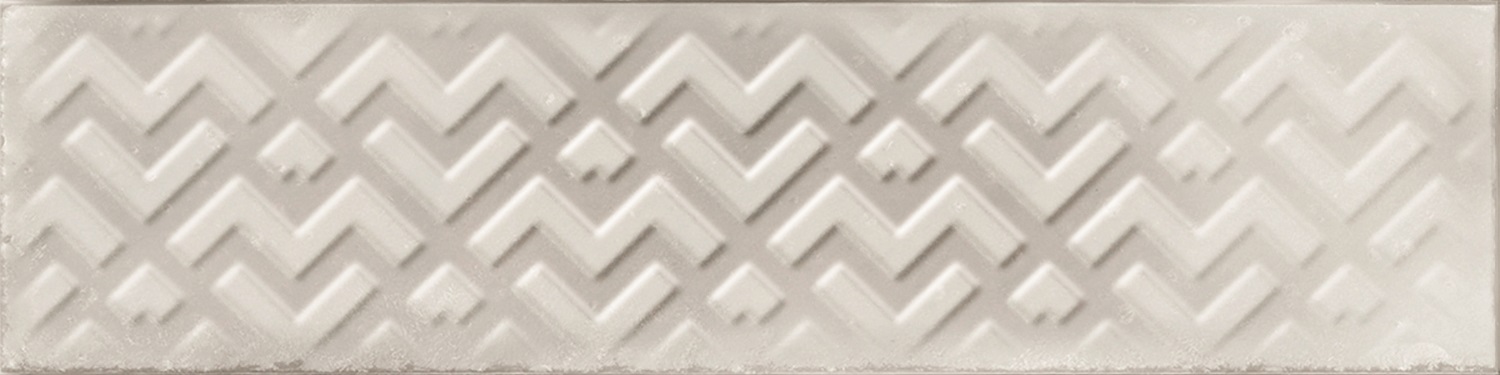 Catalea Gres Nellim Metrofliese Dekor Weiß Glänzend 7,5x30 cm  