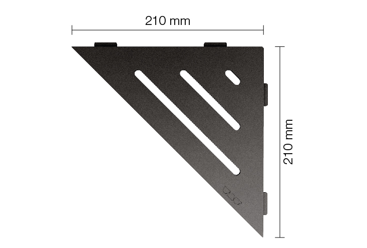 Schlüter SHELF E S1 210x210 mm Wave TSDA strukturbeschichtet Dunkelanthrazit Duschablage