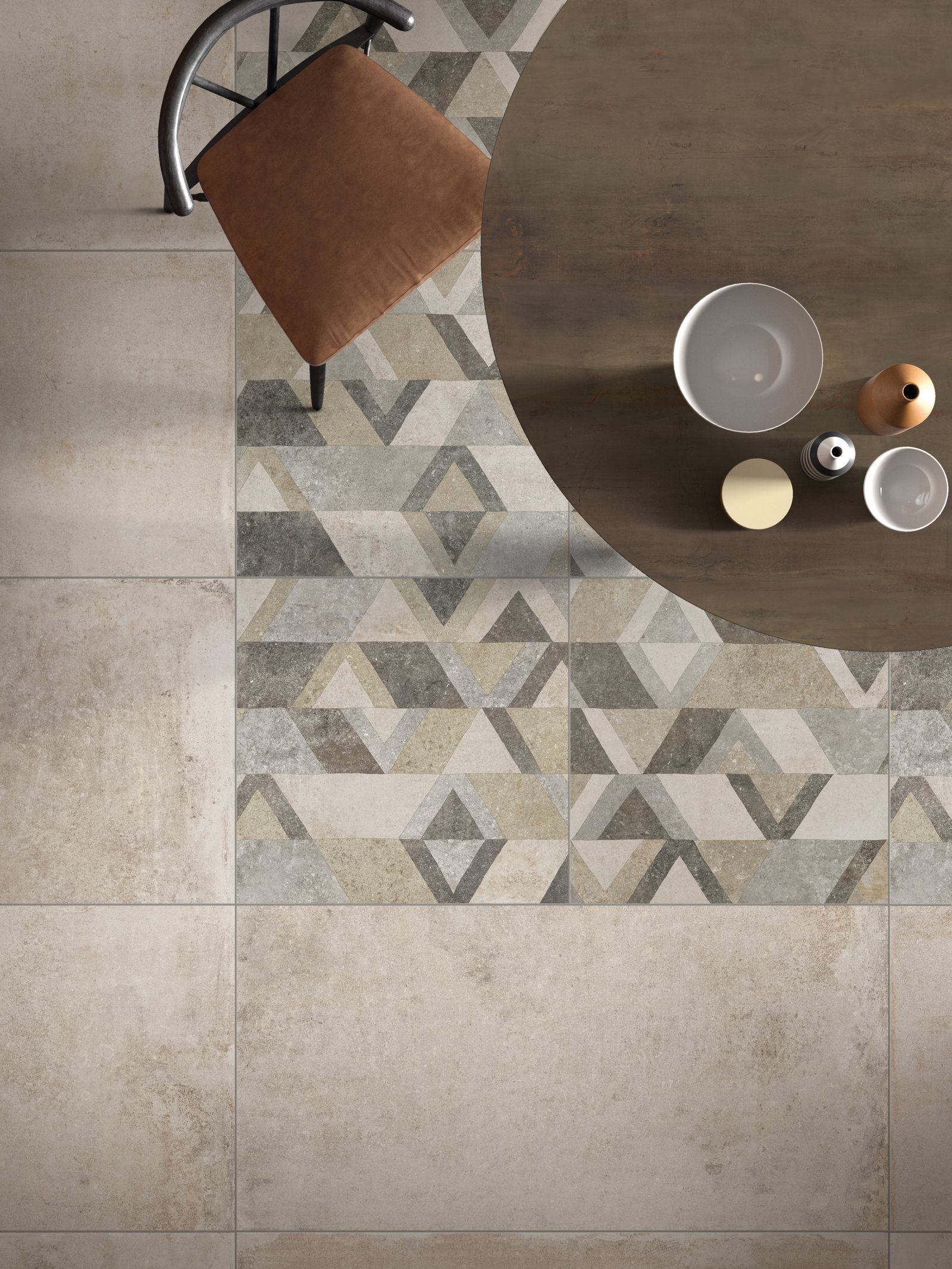 Flaviker Re Tour Bodenfliese Betonoptik Beige Matt 120x120 cm rektifiziert R10B