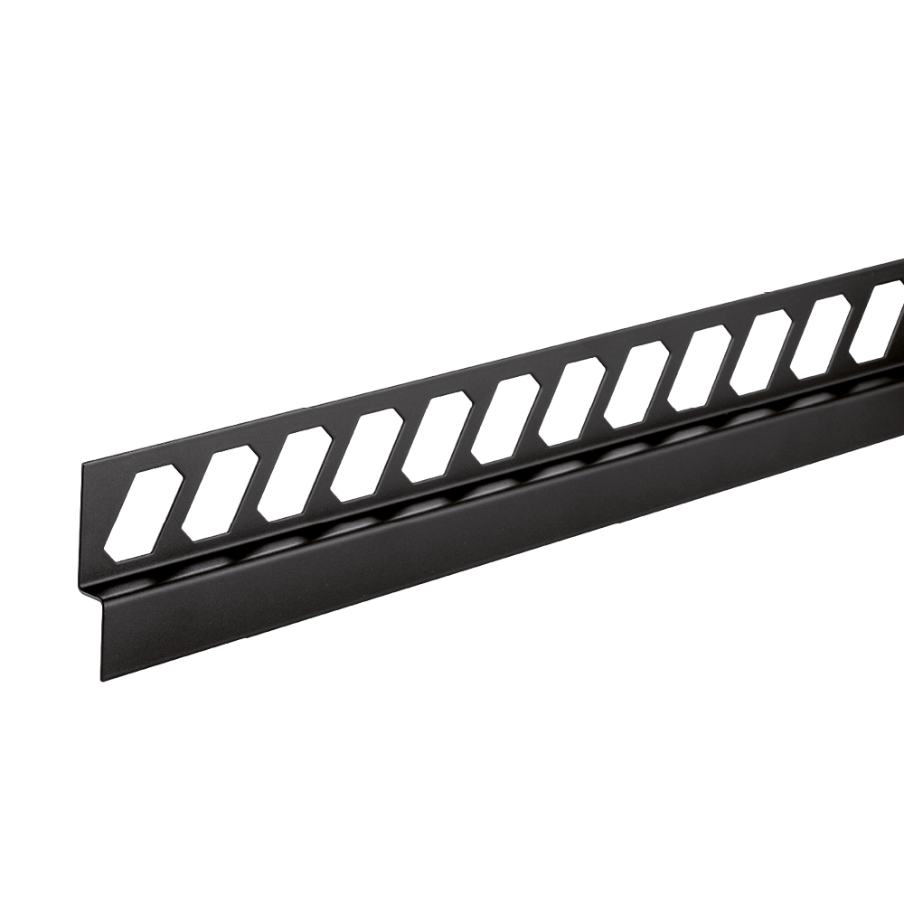 Blanke AQUA-KEIL WAND Edelstahl beschichtet schwarz matt linker Anschlag 12,5mm/40mm/2m