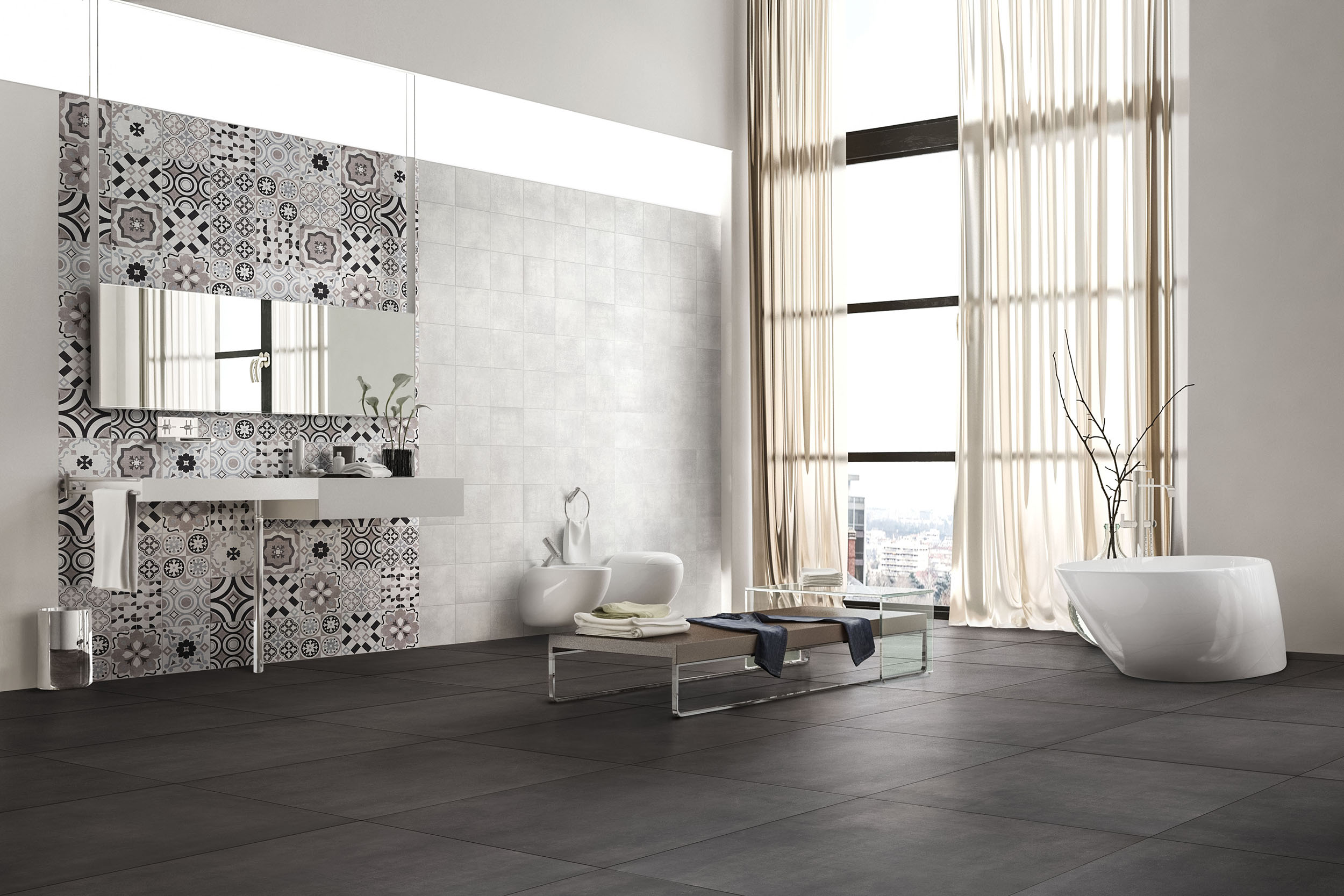 Urbanixx Gres Bari Bodenfliese Betonoptik Weiß Matt 60x60 cm rektifiziert R9