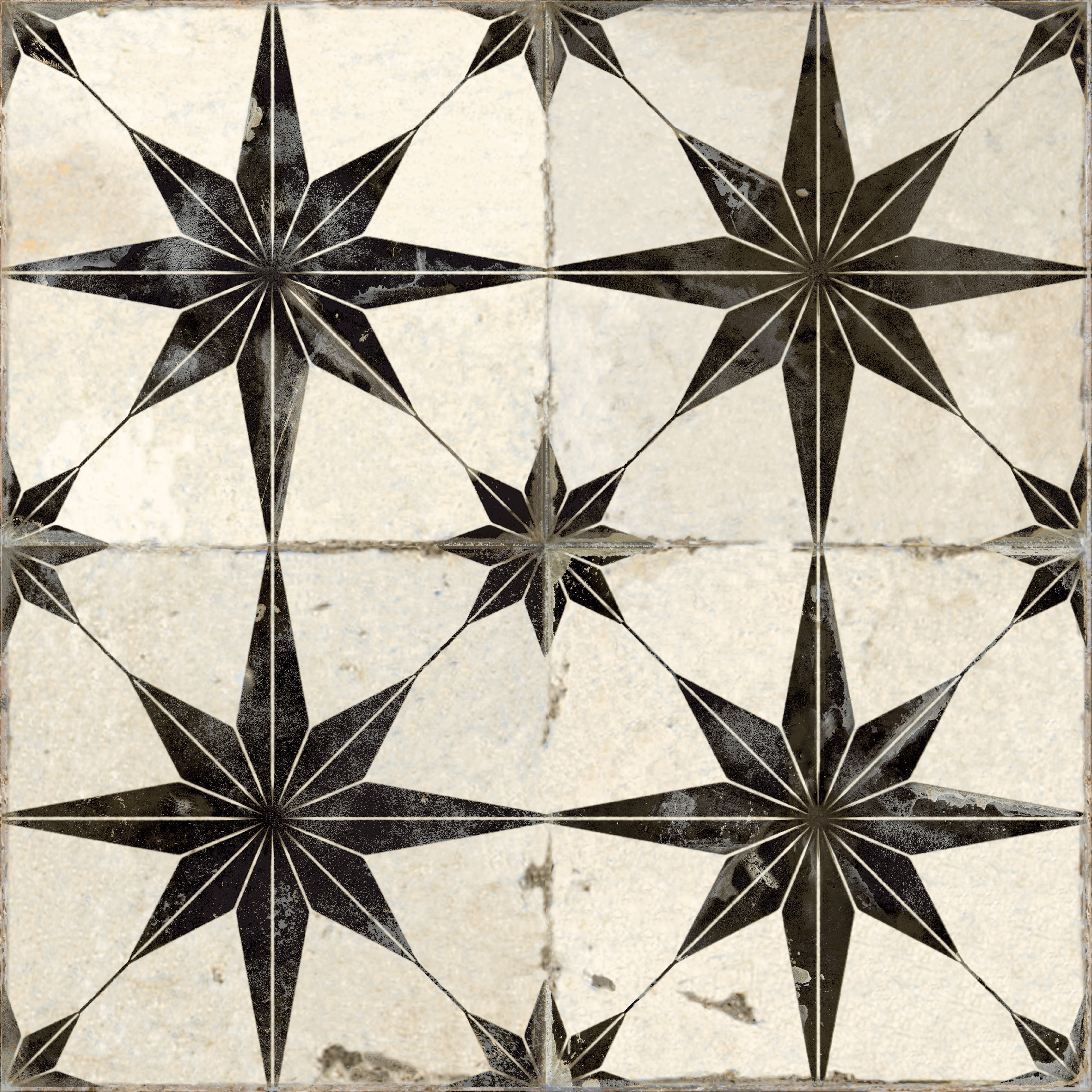 Peronda Star LT Retrofliese Vintageoptik Schwarz Matt 45x45 cm R10