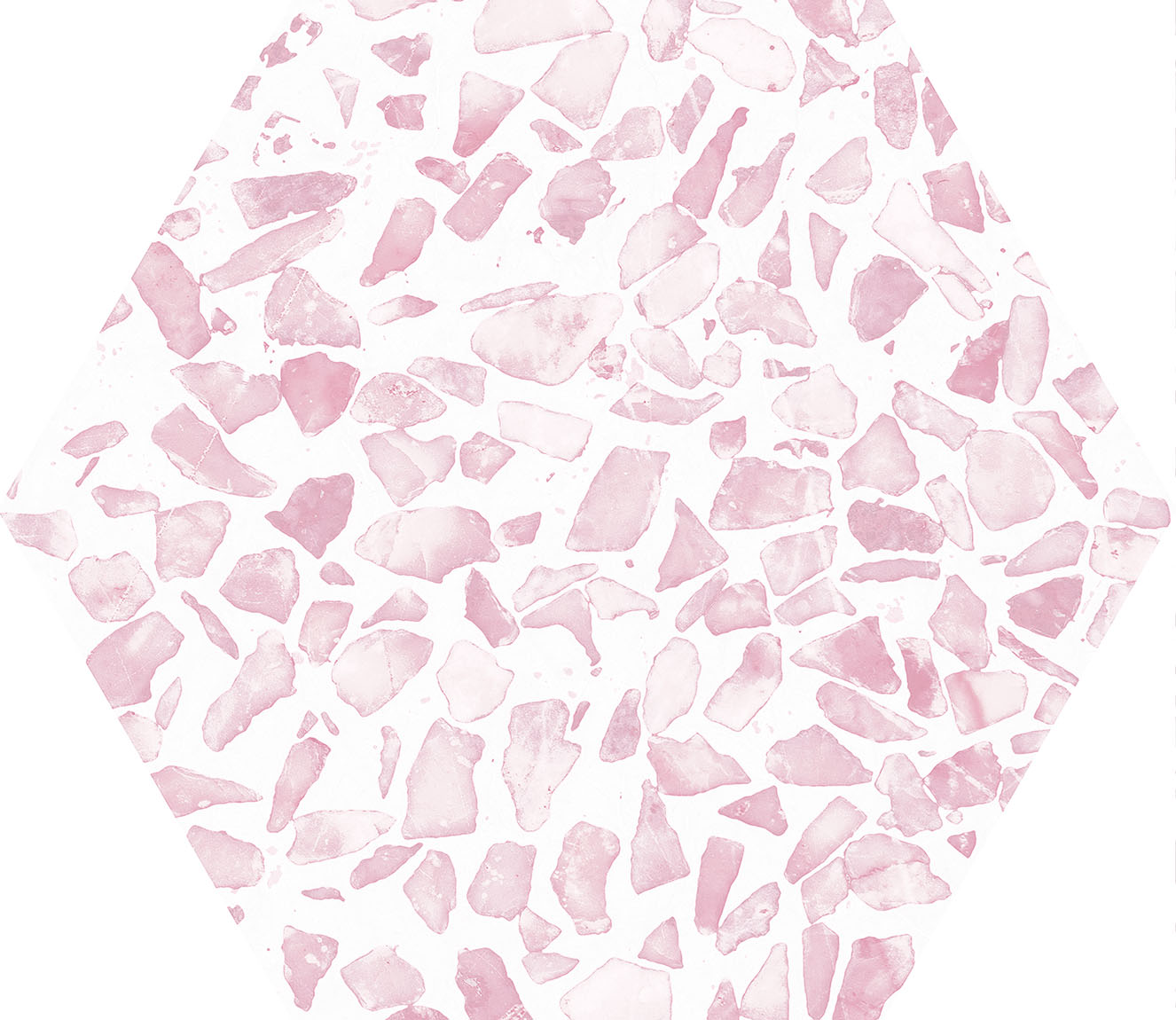 Urbanixx Gres Tarfala Bodenfliesen Terrazzooptik Hexagon Rosa Matt 23,2x26,7 cm rektifiziert
