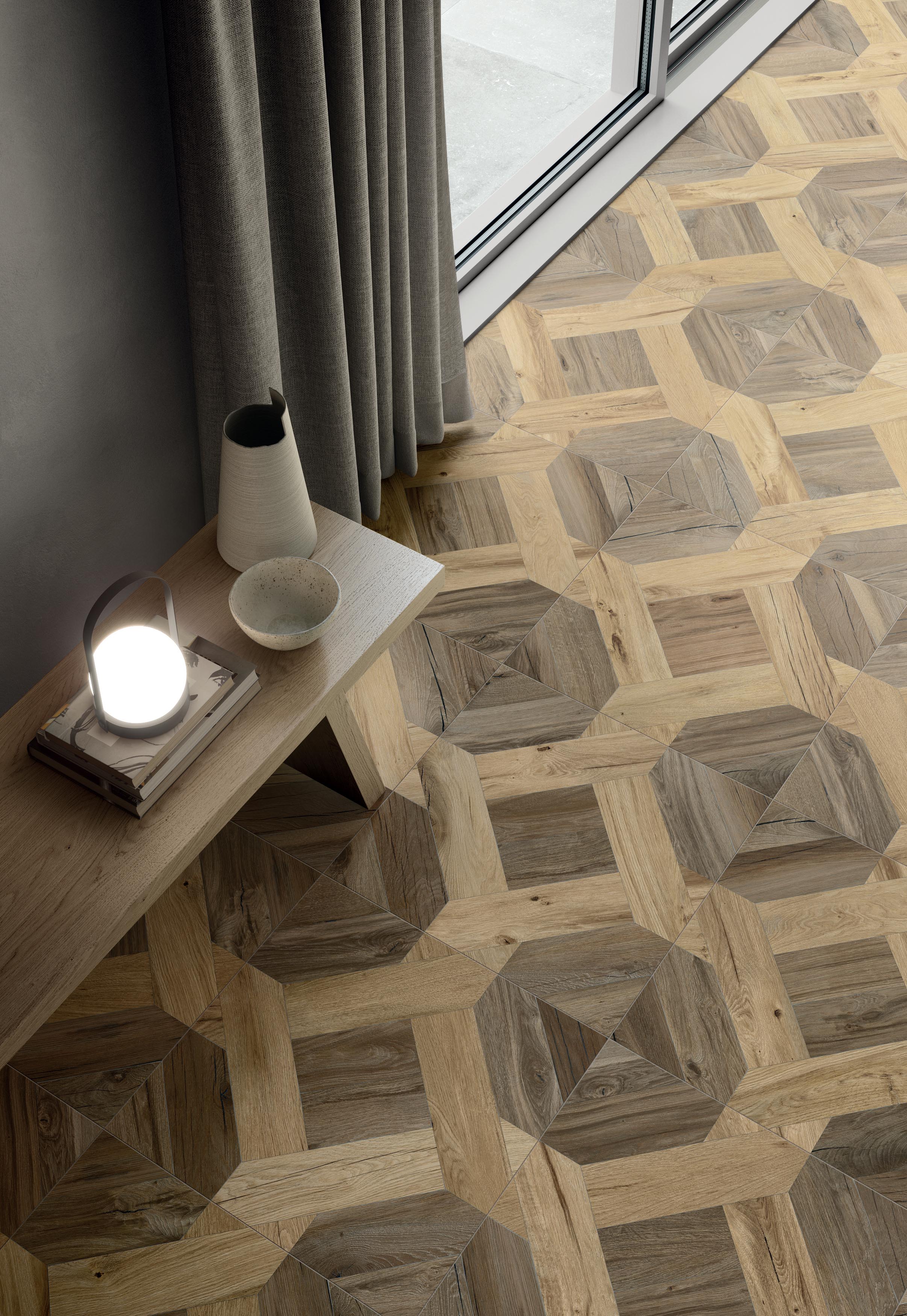 Flaviker Nordik Wood Dekor Holzoptik Mansion Gold/Brown Matt 60x60 cm rektifiziert 